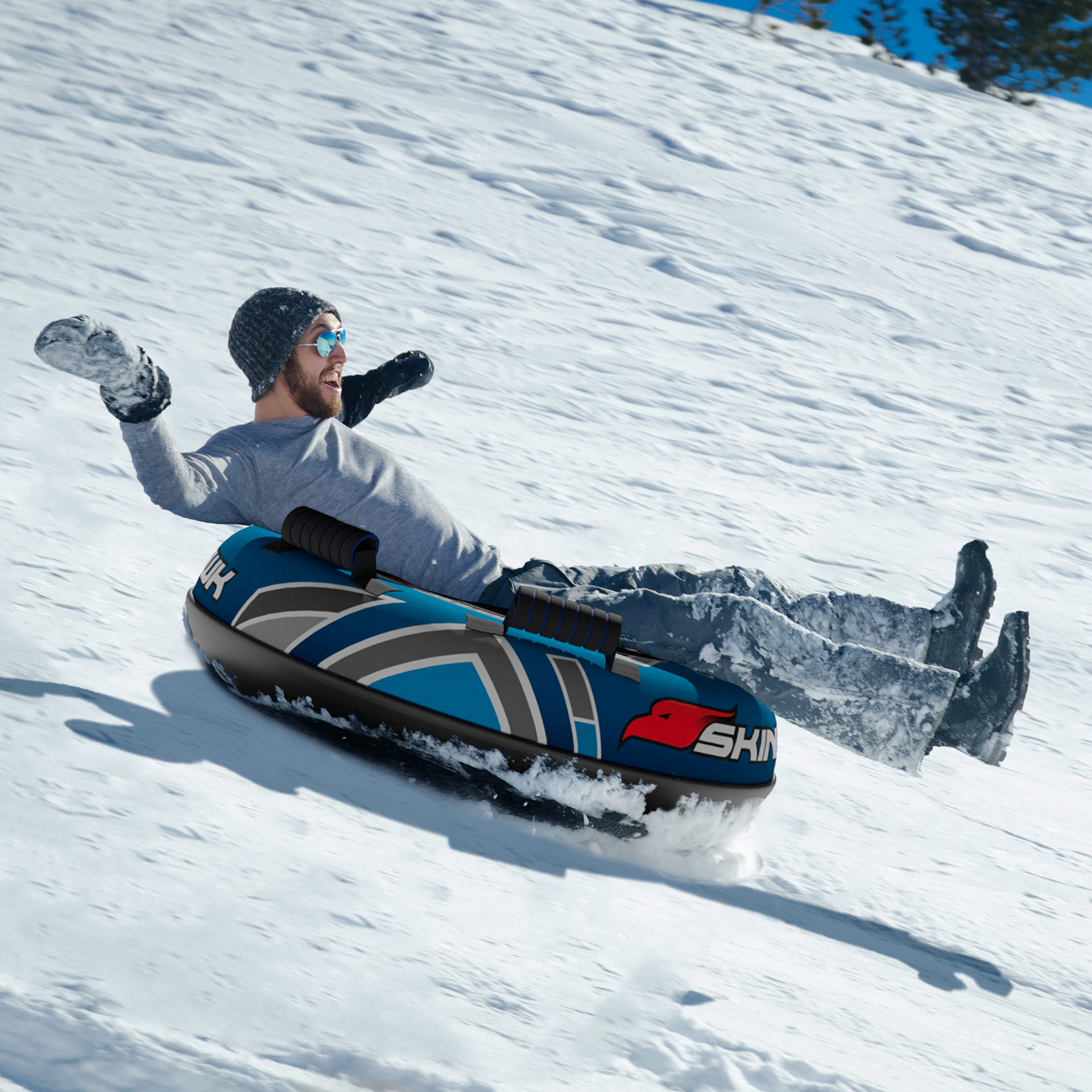 Skinhawk Profi Snowtube blu Ø100cm Pneumatico da slitta Pneumatico da neve