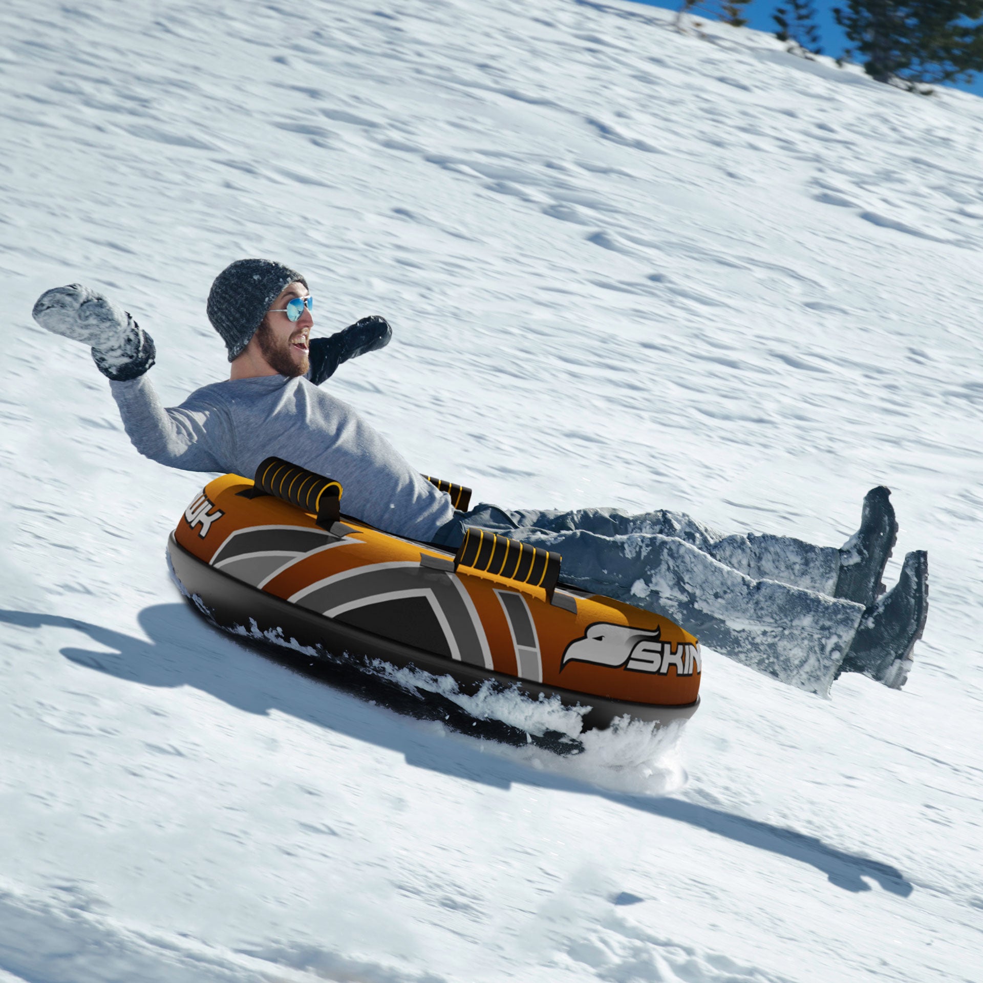 Skinhawk Snowtube für Erwachsene Ø100cm Orange