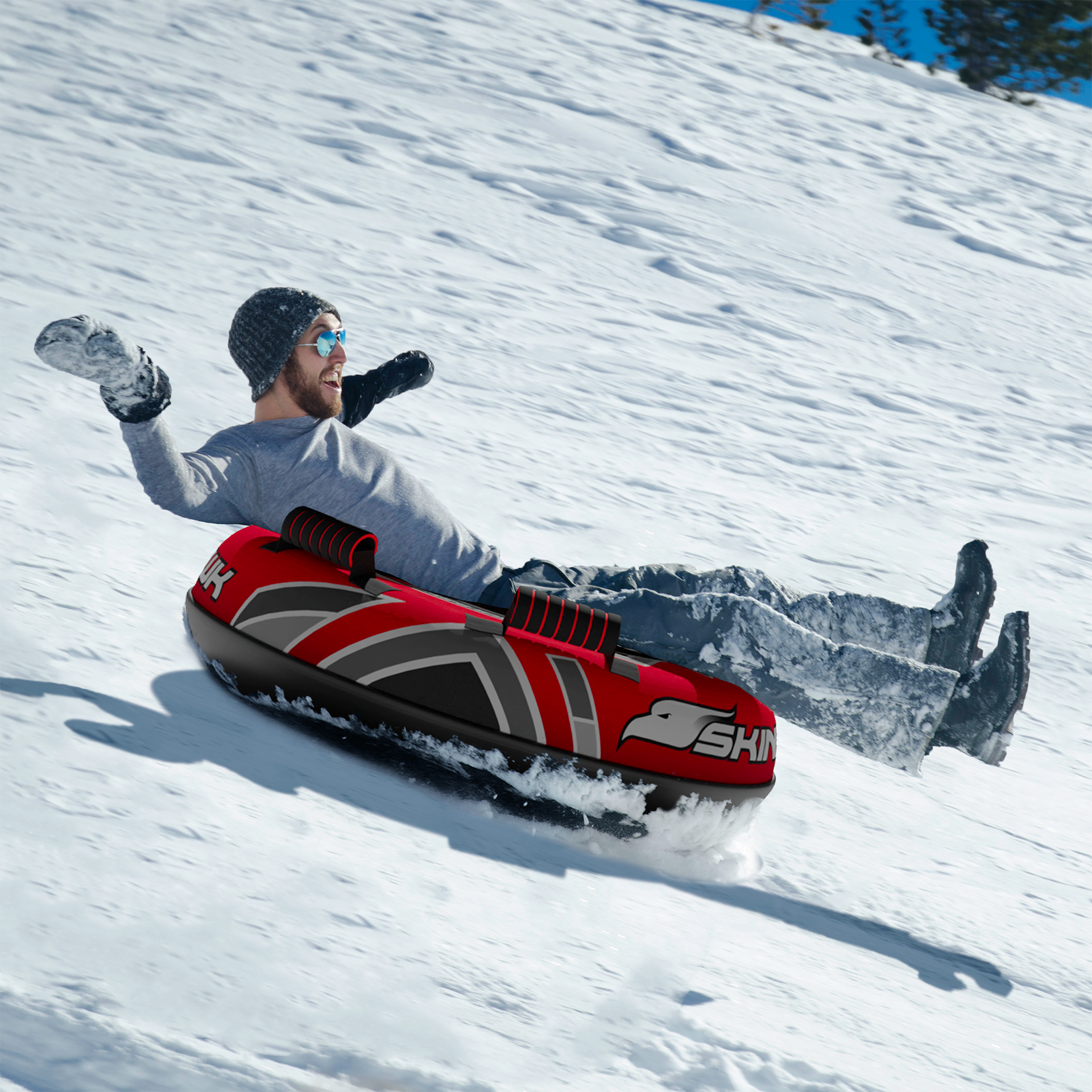 Skinhawk Snowtube für Erwachsene Ø100cm Rot