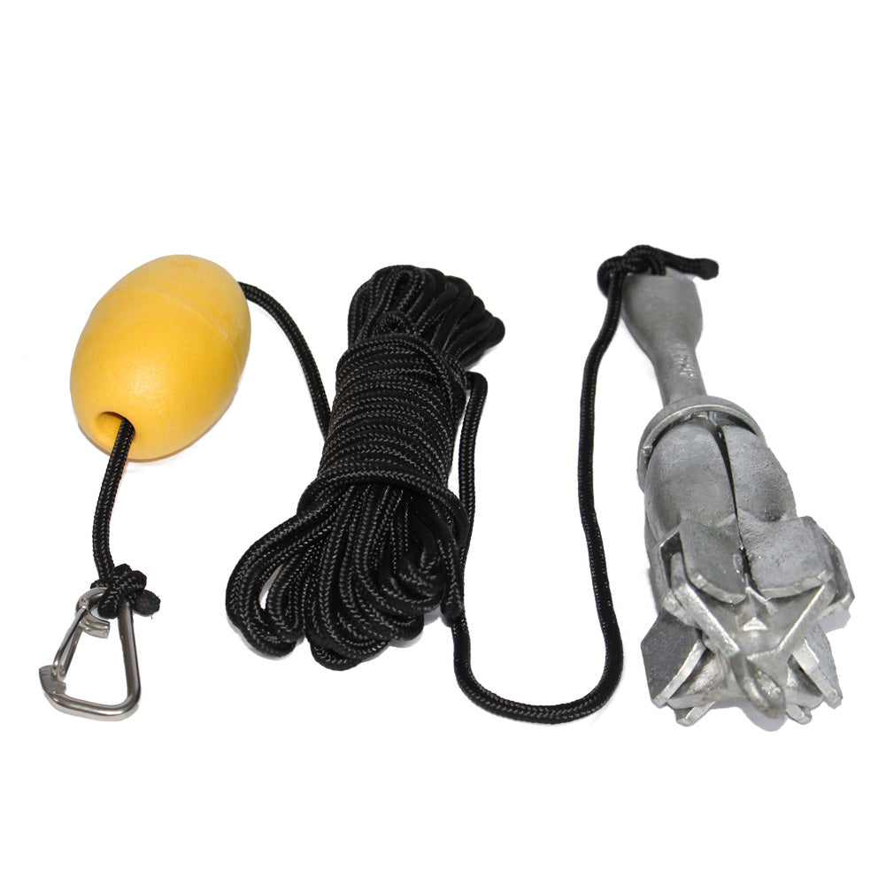 SKINHAWK ancre 1,5 kg galvanisé ancre pliante avec 13m de ligne d'ancre résistant à la déchirure et bouée d'ancre