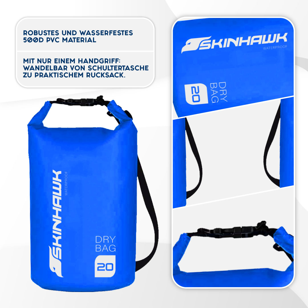 SKINHAWK Dry Bag 10 L / 20 L / 30 L sac étanche