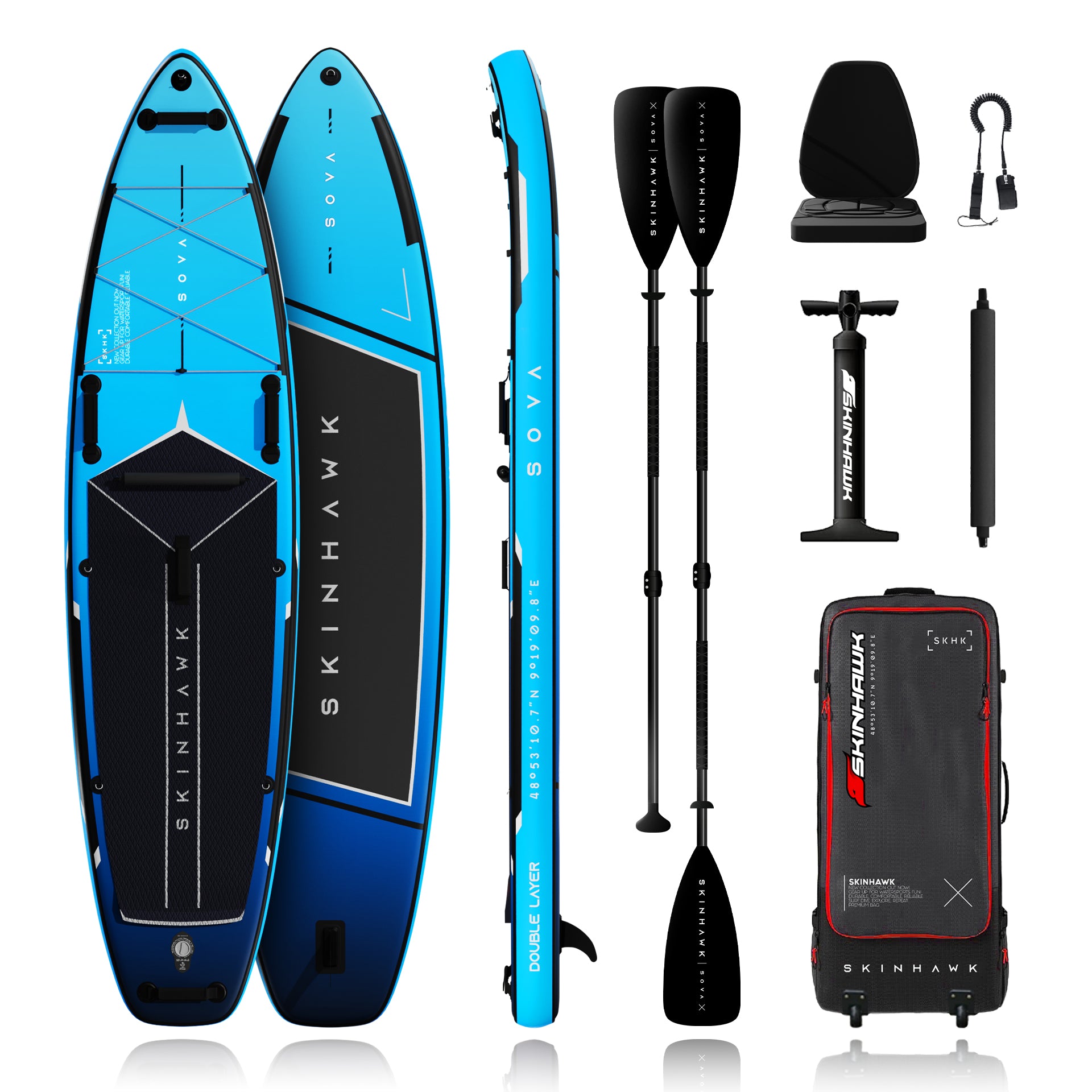 SKINHAWK SOVA12 SUP Board Blue Set 366 x 85 x 15cm