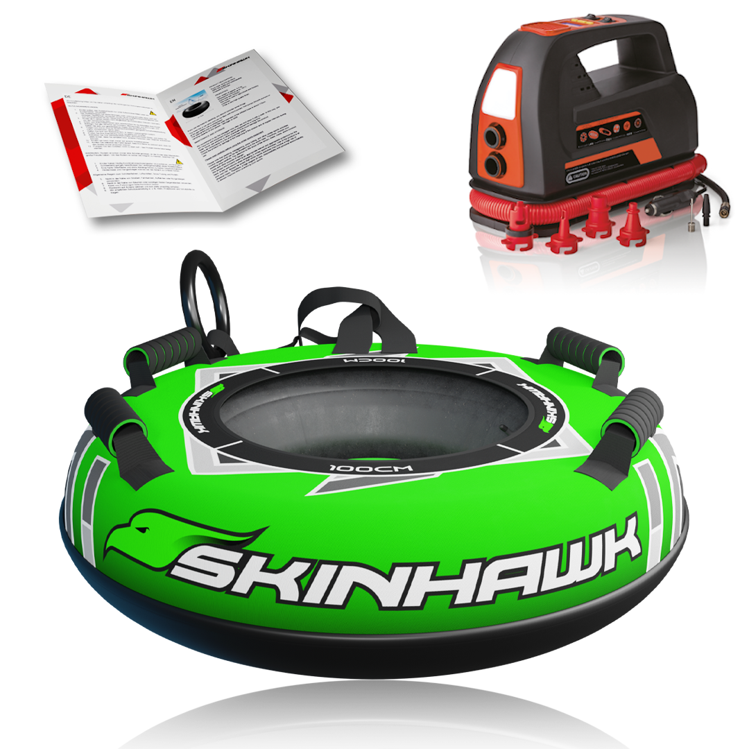 Skinhawk Profi Snowtube verde Ø100cm Pneumatico da slittino Pneumatico da neve