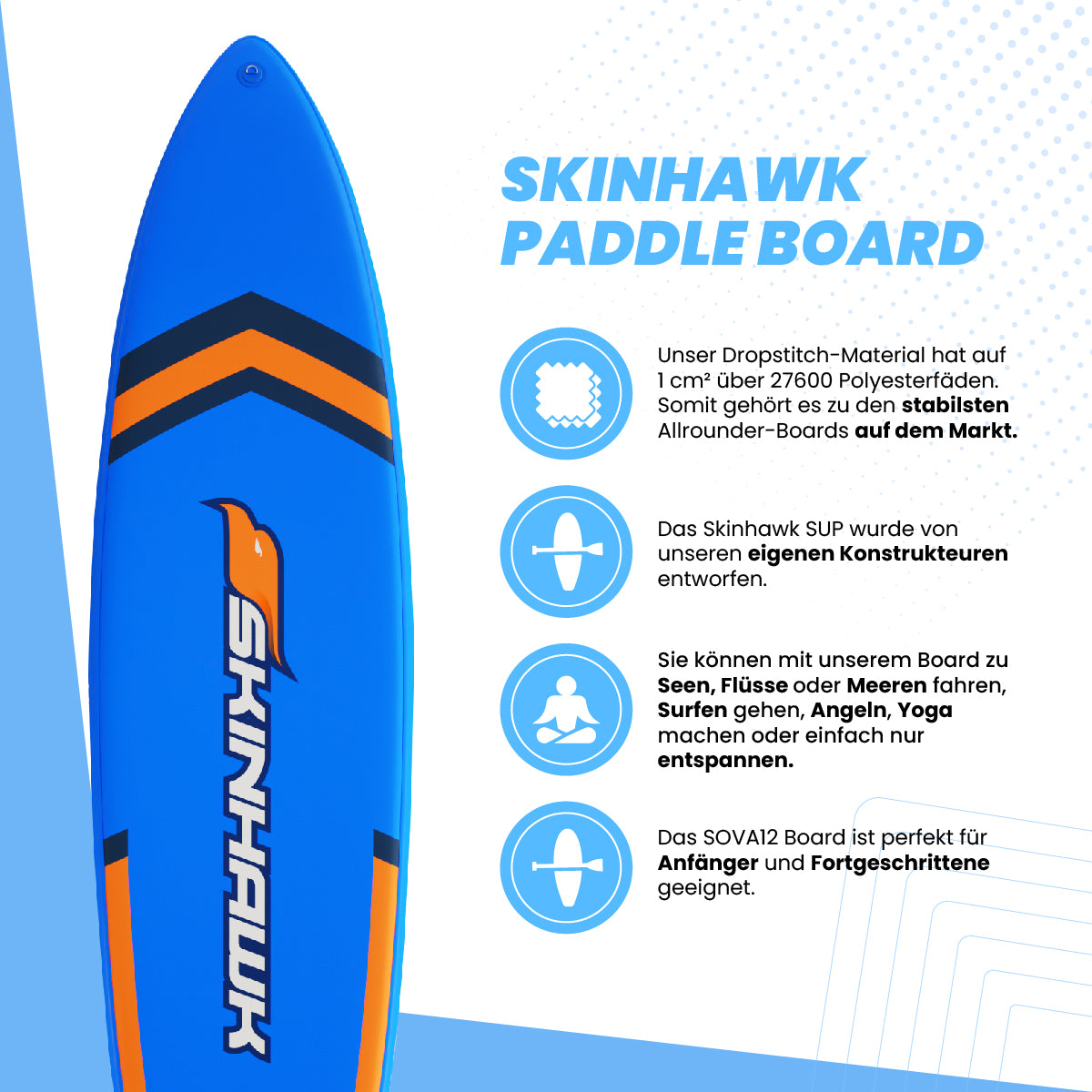 SKINHAWK SOVA12 SUP Board Set 366 x 84 x 15cm