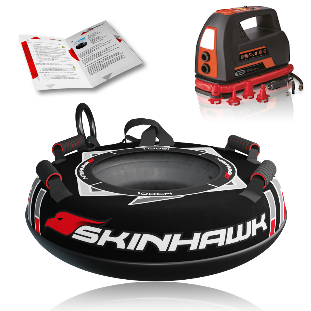 Skinhawk Profi Snowtube nero Ø100cm Pneumatico da slitta Pneumatico da neve