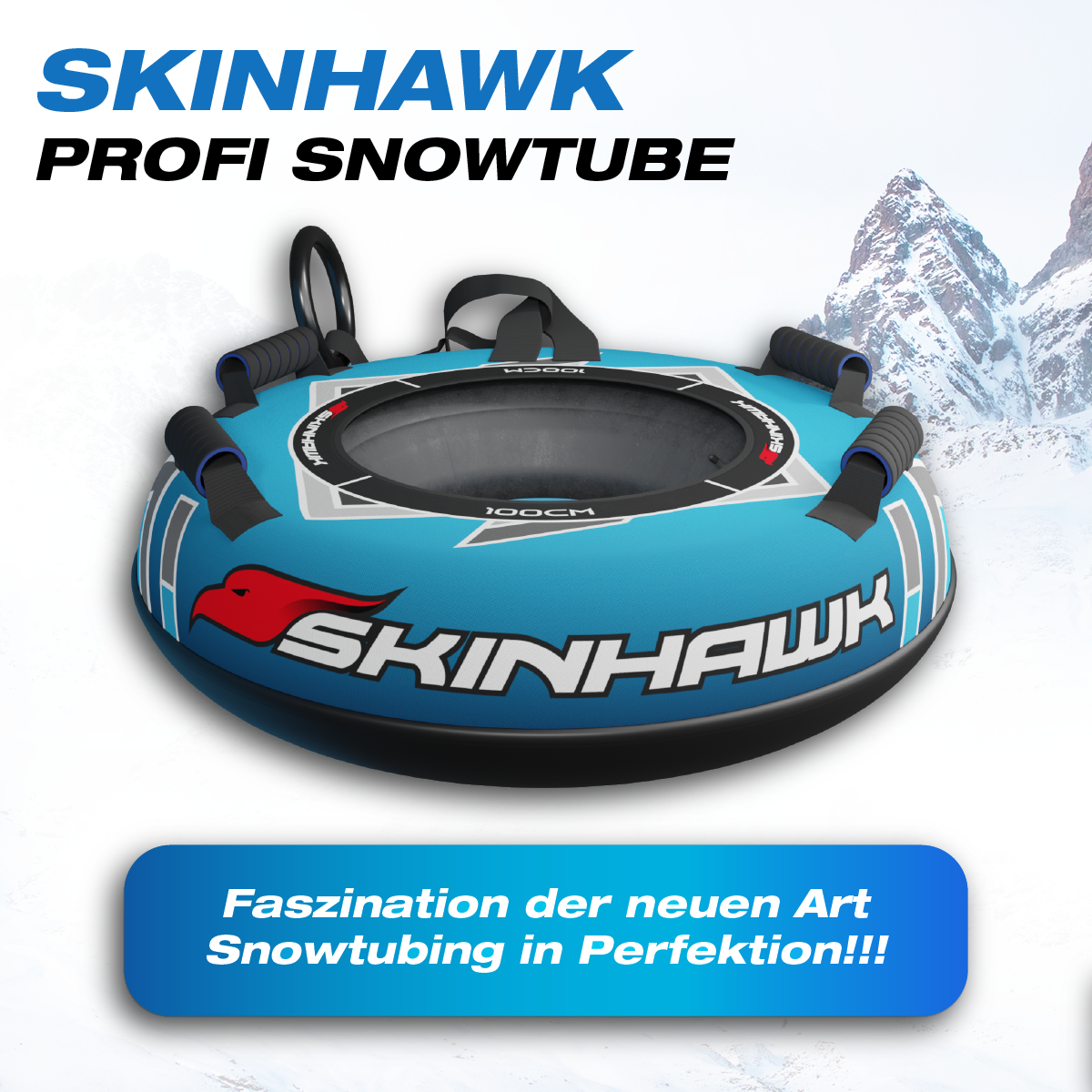 Skinhawk Profi Snowtube blu Ø100cm Pneumatico da slitta Pneumatico da neve