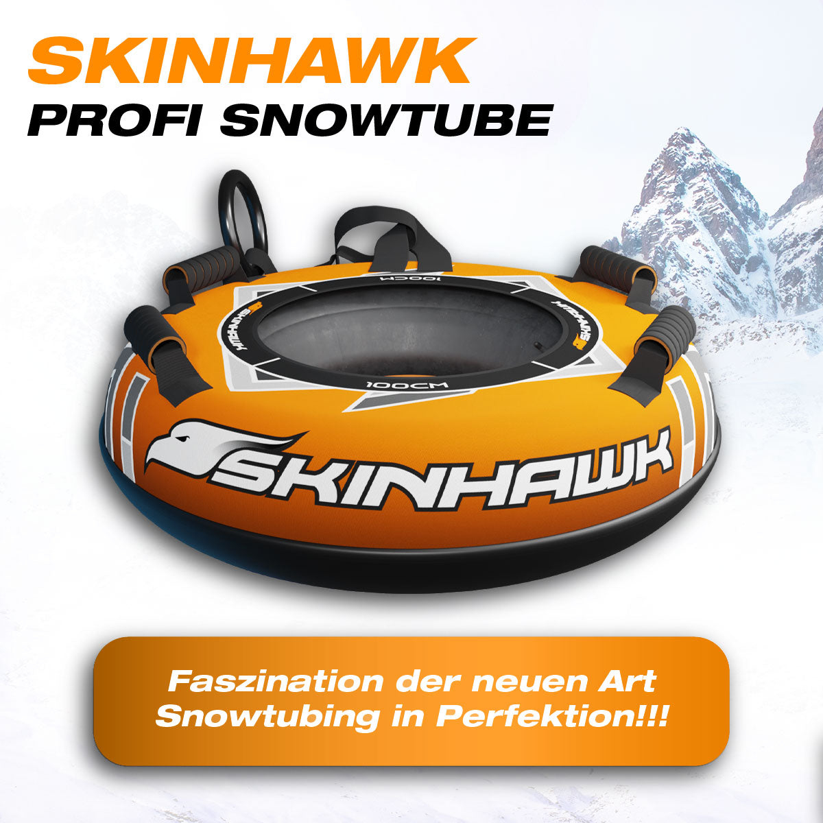 Skinhawk Snowtube für Erwachsene Ø100cm Orange