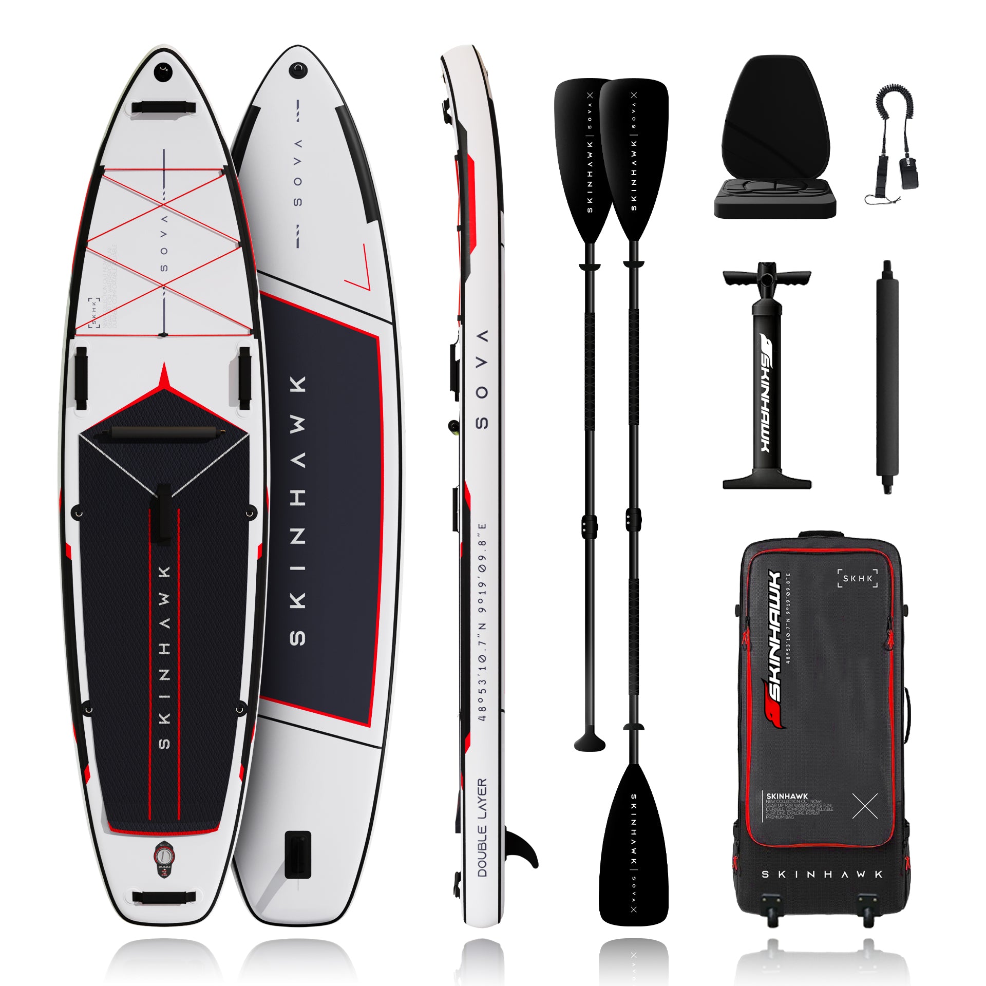 SKINHAWK SOVA12 SUP Board White Set 366 x 85 x 15cm