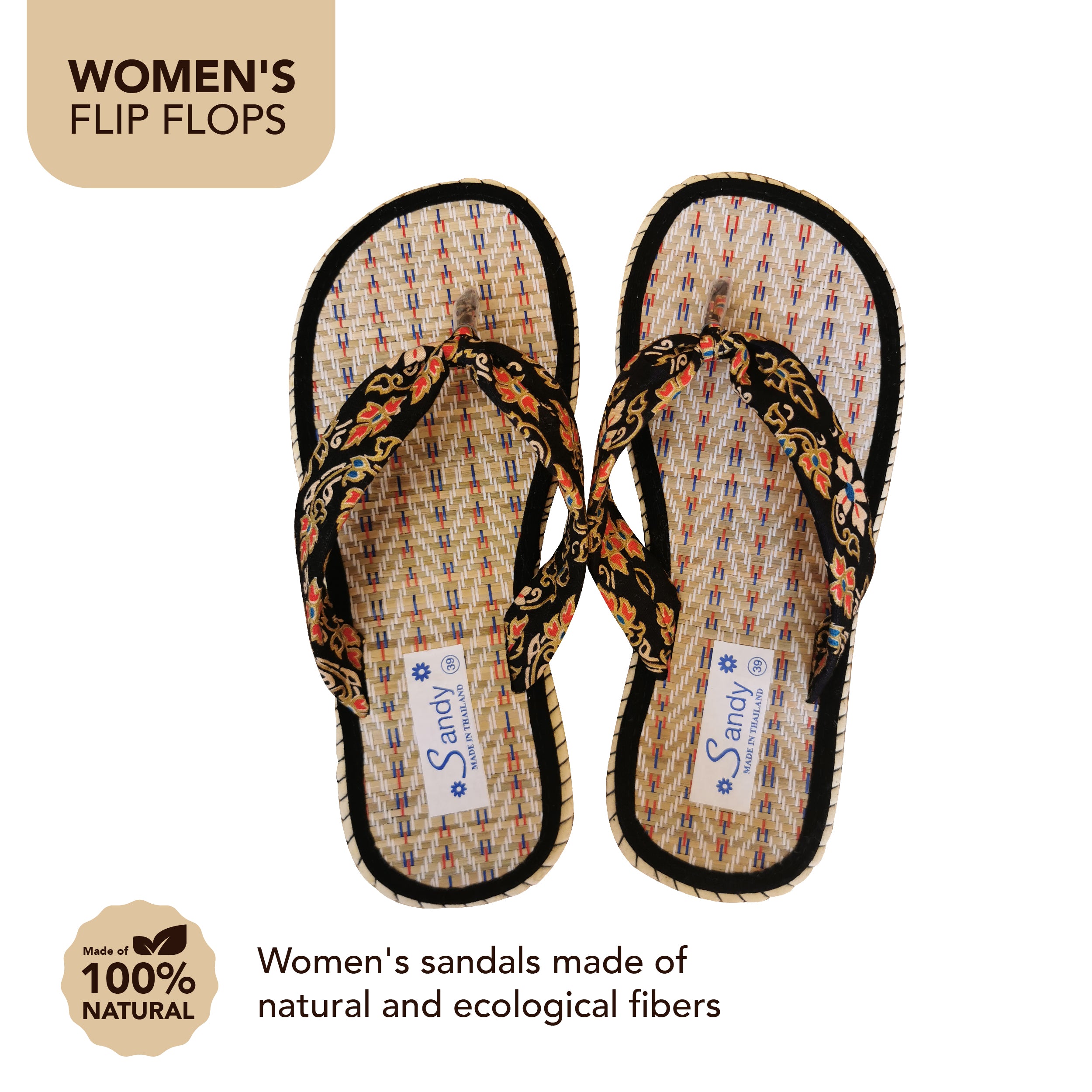 Teenslippers voor dames | FlipFlop | Damesslippers gemaakt van natuurlijke en ecologische vezels