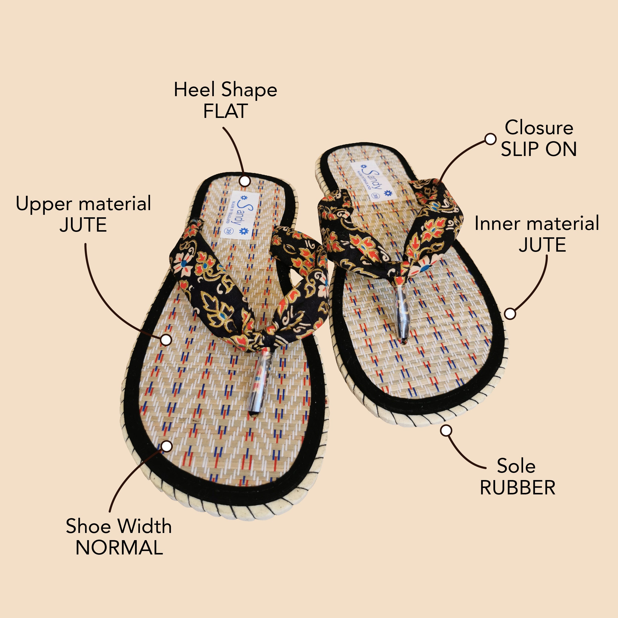 Teenslippers voor dames | FlipFlop | Damesslippers gemaakt van natuurlijke en ecologische vezels