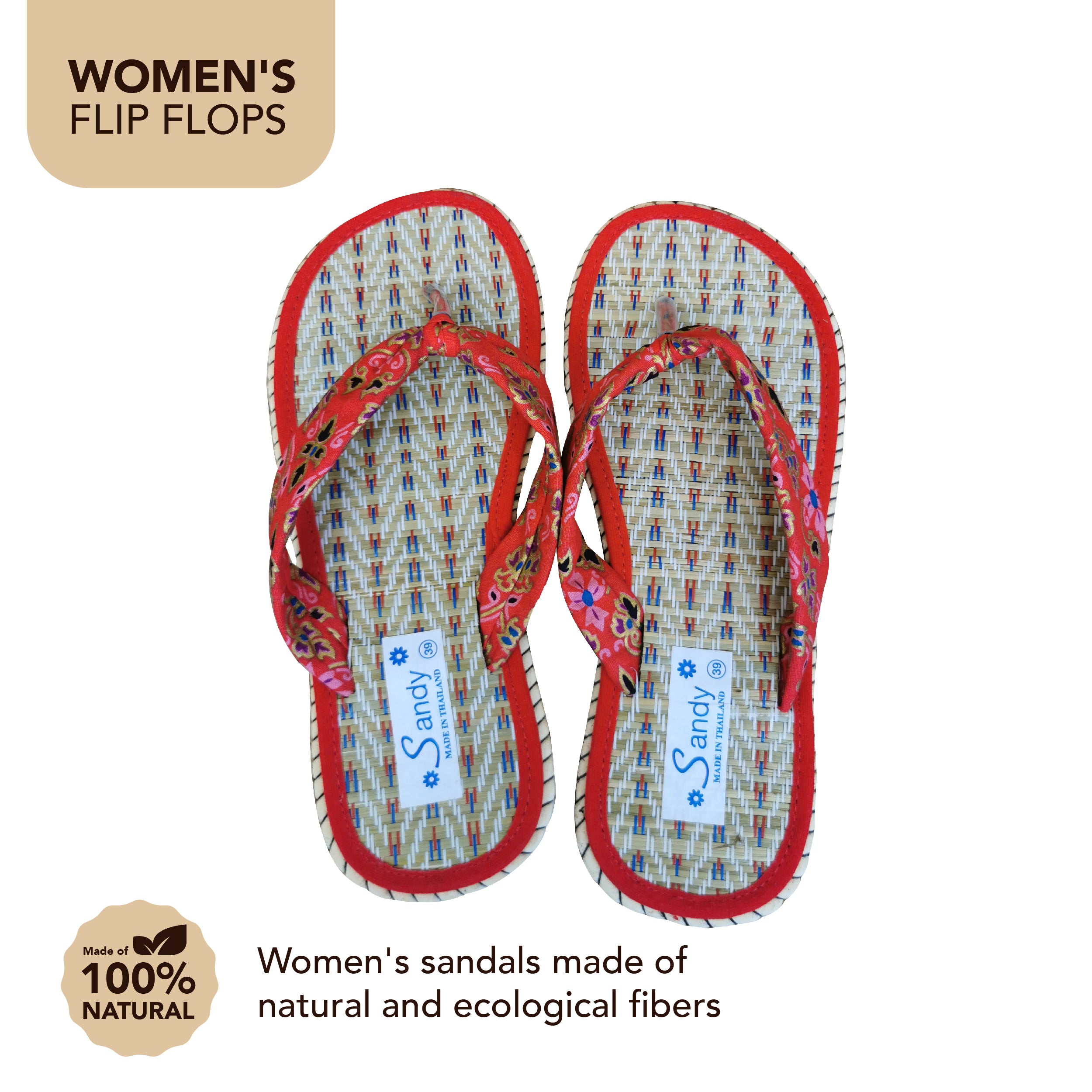 Teenslippers voor dames | FlipFlop | Damesslippers gemaakt van natuurlijke en ecologische vezels