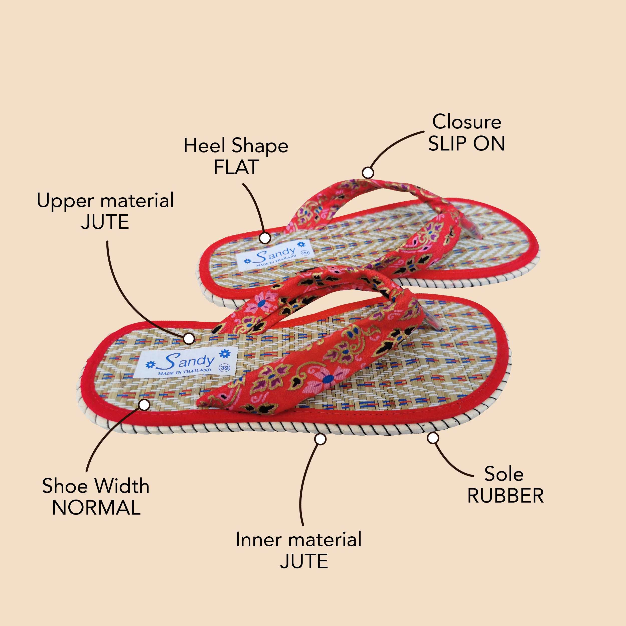 Teenslippers voor dames | FlipFlop | Damesslippers gemaakt van natuurlijke en ecologische vezels