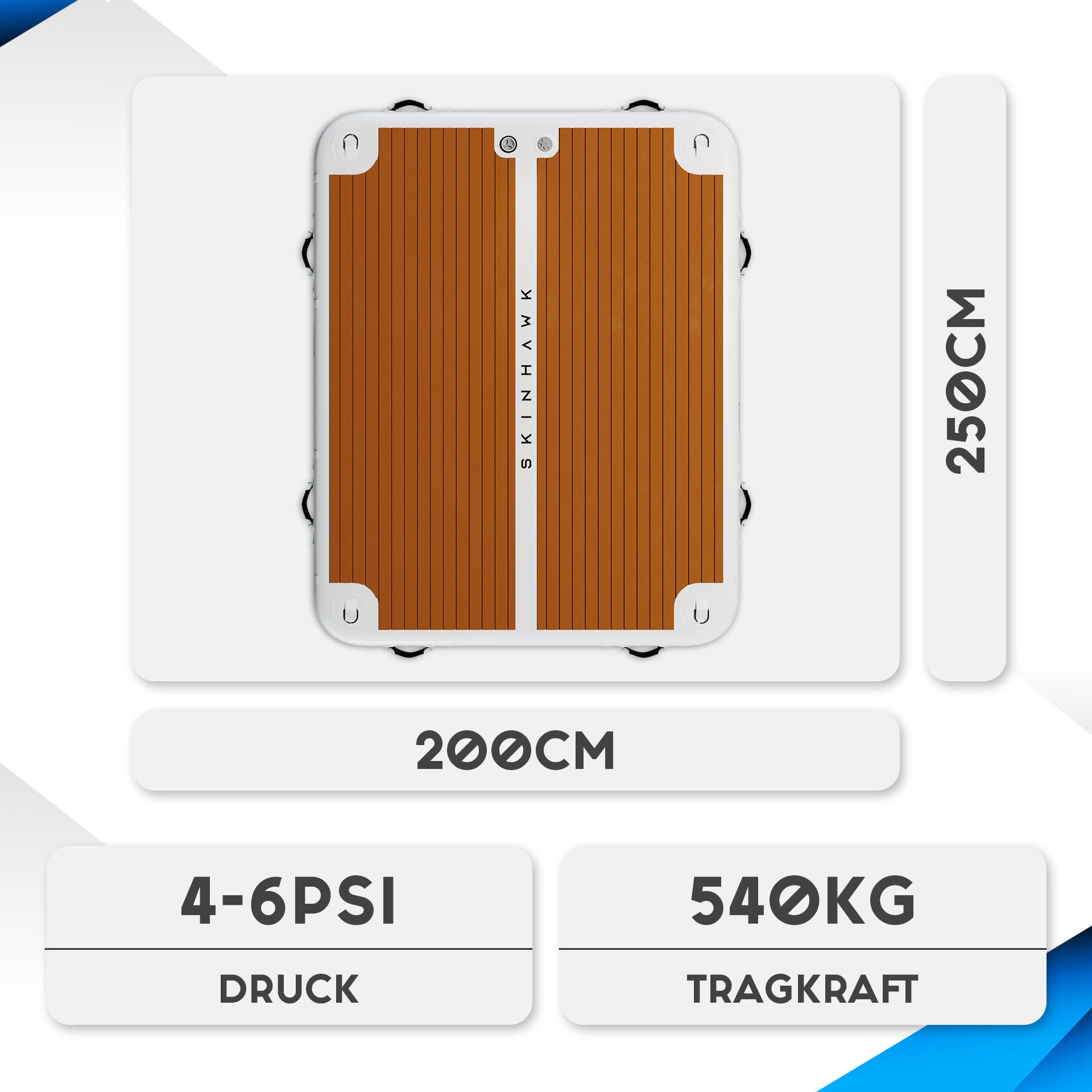 SKINHAWK BOOTSPLATTFORM 250CM X 200CM X 20CM BELASTBARKEIT 540KG