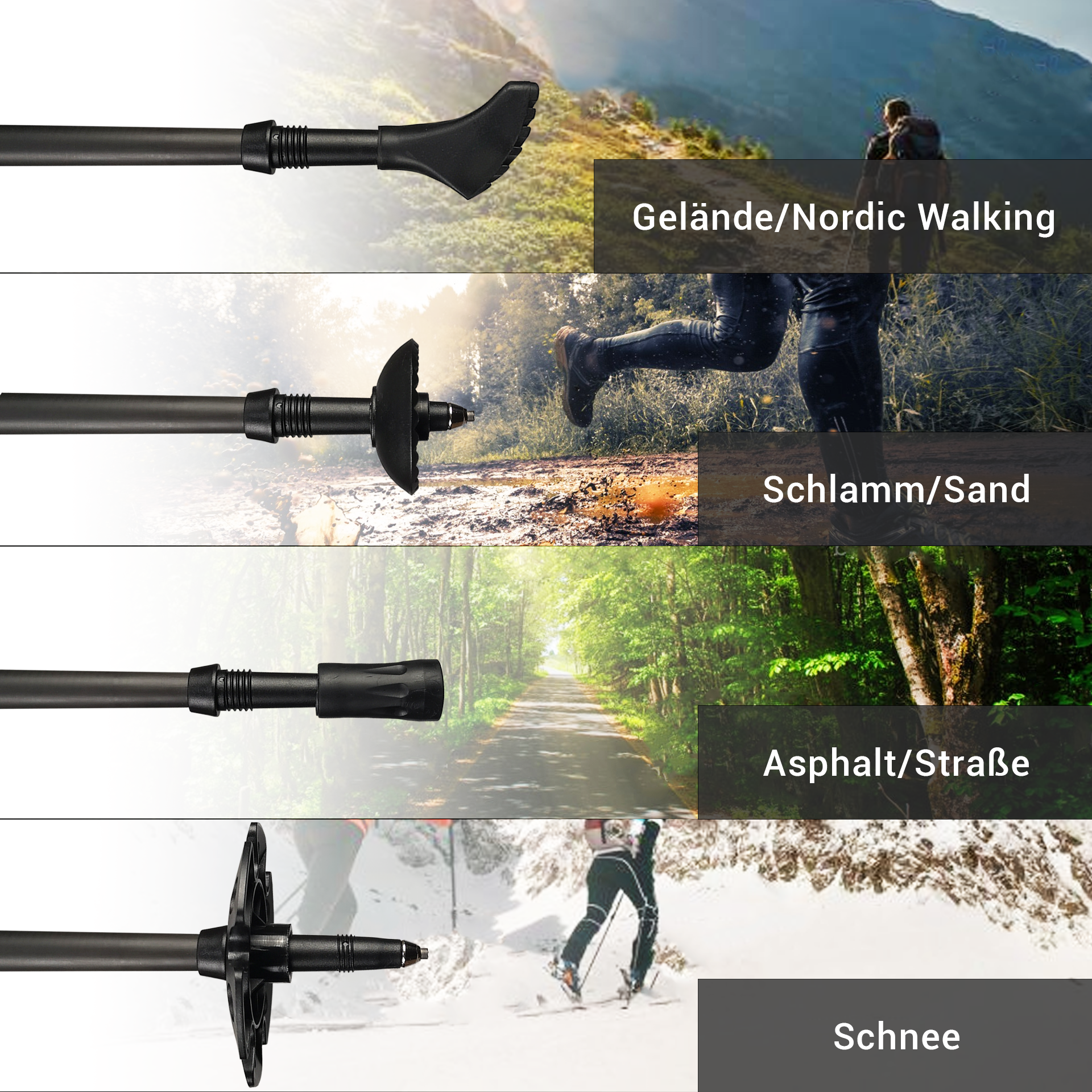 Skinhawk Aluminium - Hiking - Nordic Walking - Trekking poles