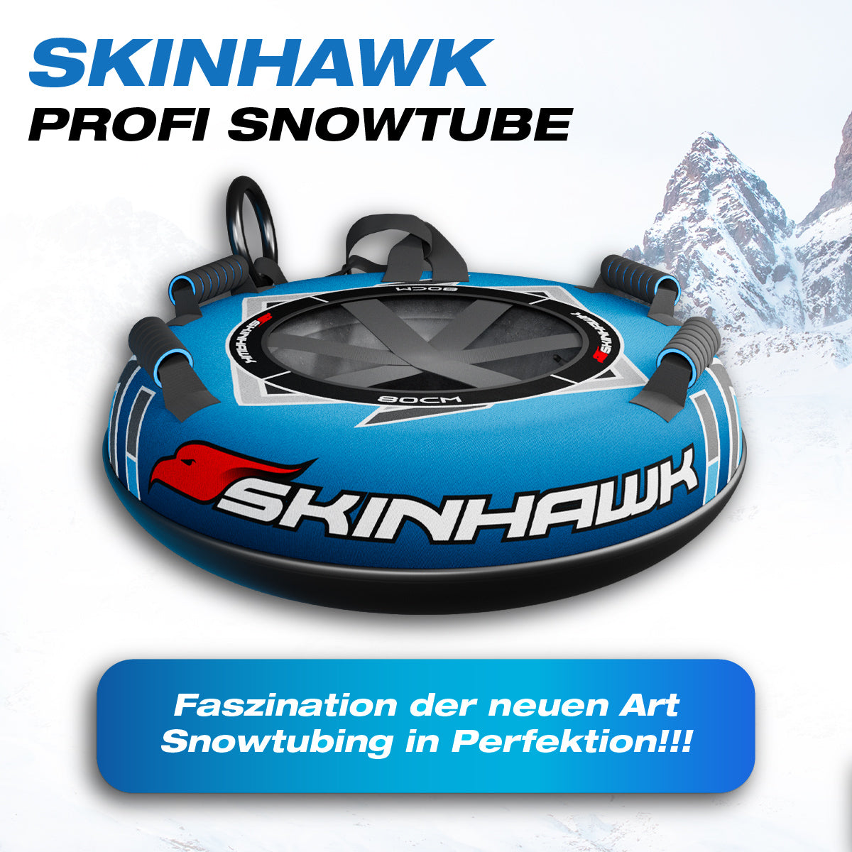 SKINHAWK Profi snowtube band Ø80 cm BLAUW