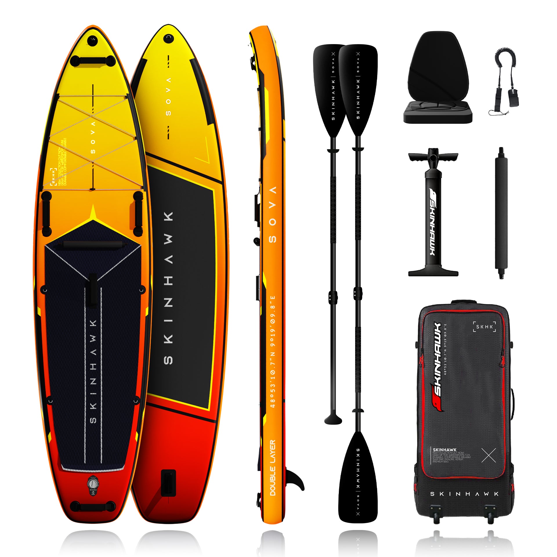 SKINHAWK SOVA12 SUP Board Oranje Set 366 x 85 x 15cm