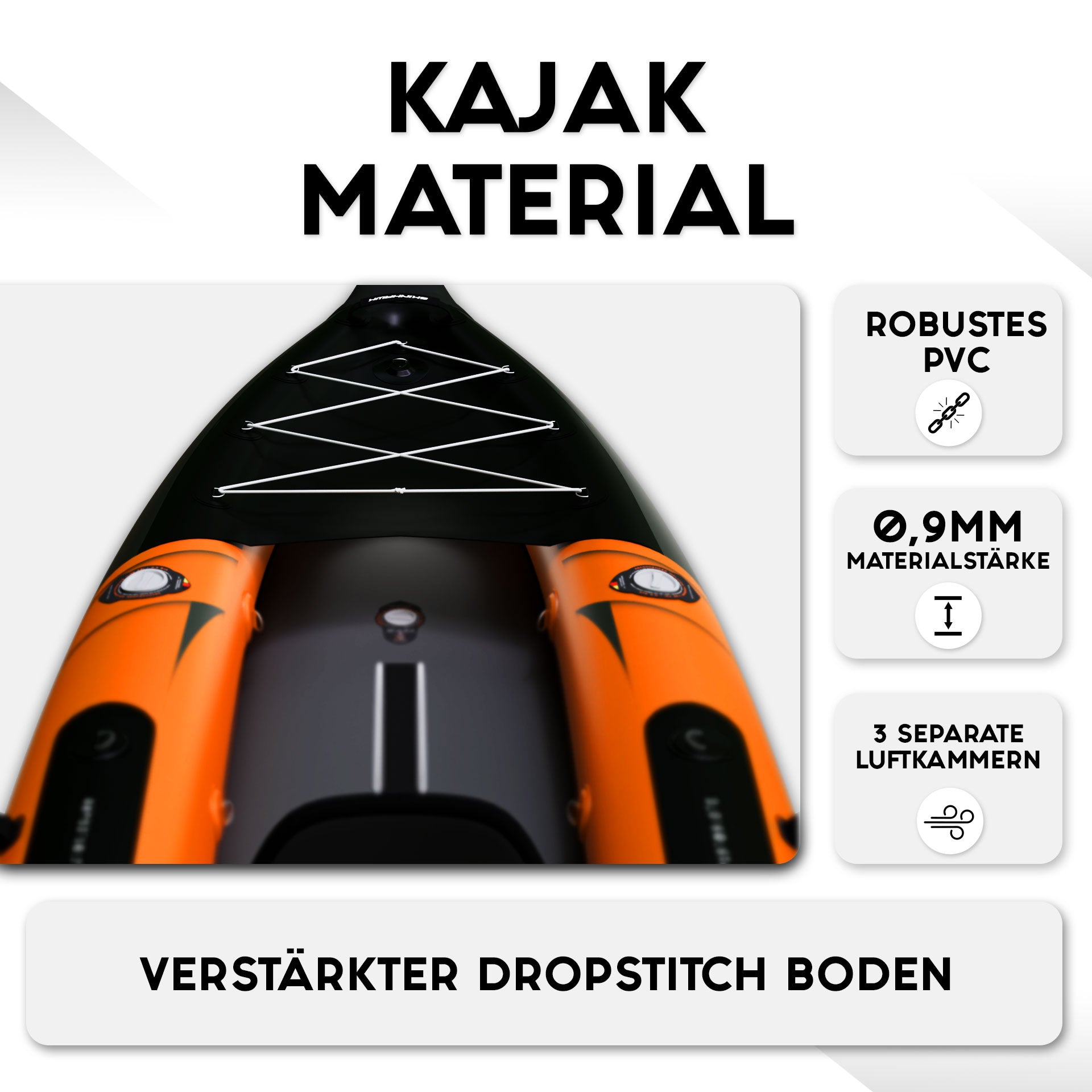 SKINHAWK PRESTIGE ZWEIER KAJAK 400CM X 96CM ORANGE