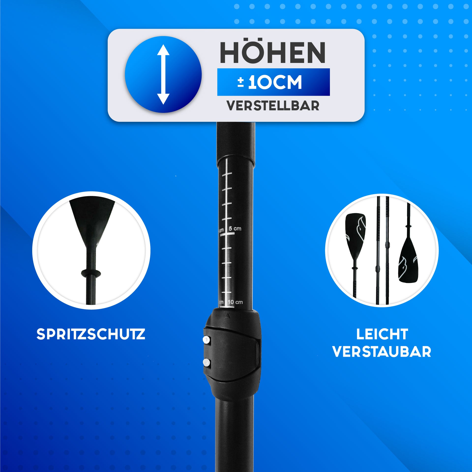 Skinhawk 4-delige aluminium peddel voor kajaks / Nieuwe generatie