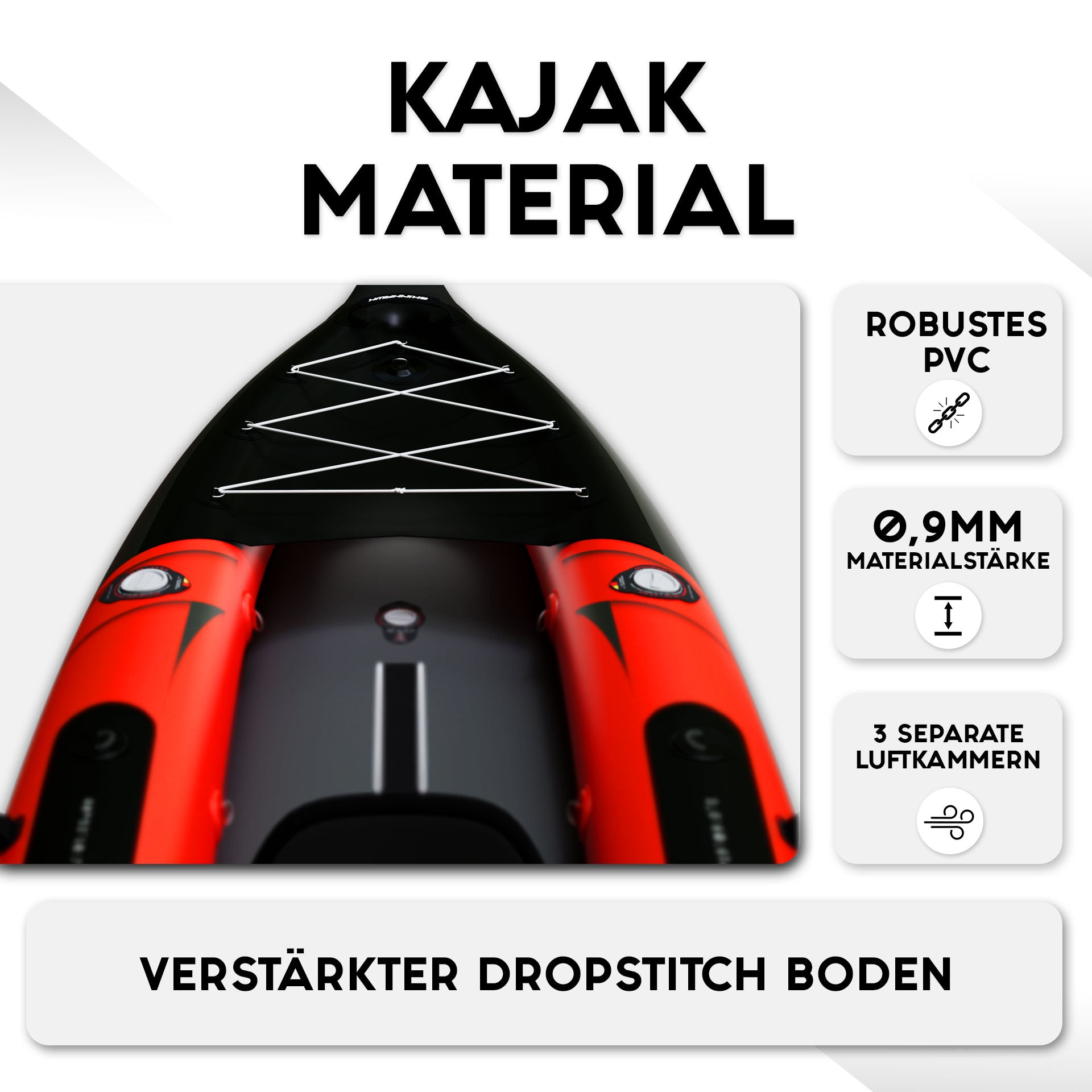 SKINHAWK PRESTIGE DEUX KAYAKS 400CM X 96CM ROUGE