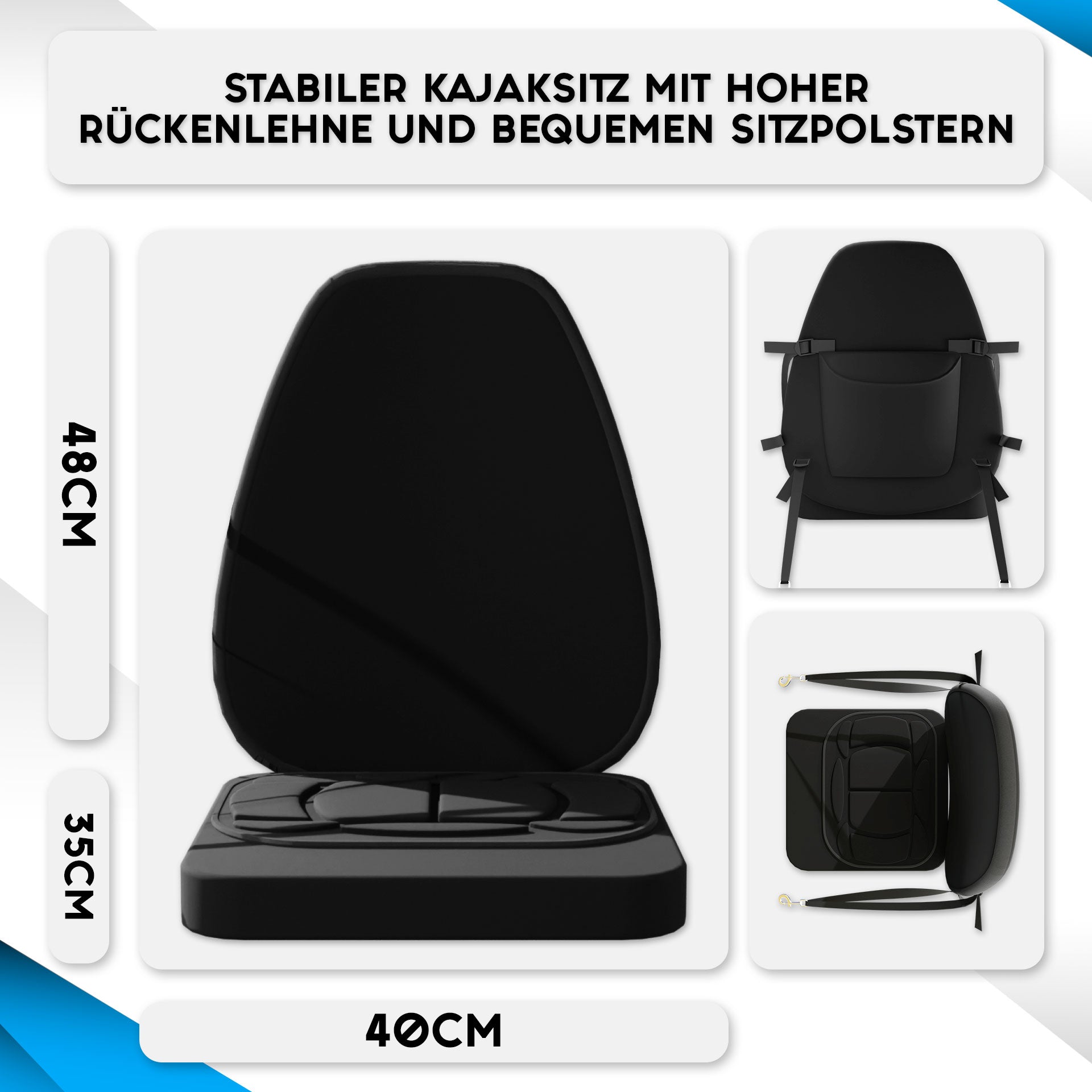 SKINHAWK 3-PERSOONS KAJAK PREMIUM FULL DROP STITCH 490CM X 85CM BLAUW