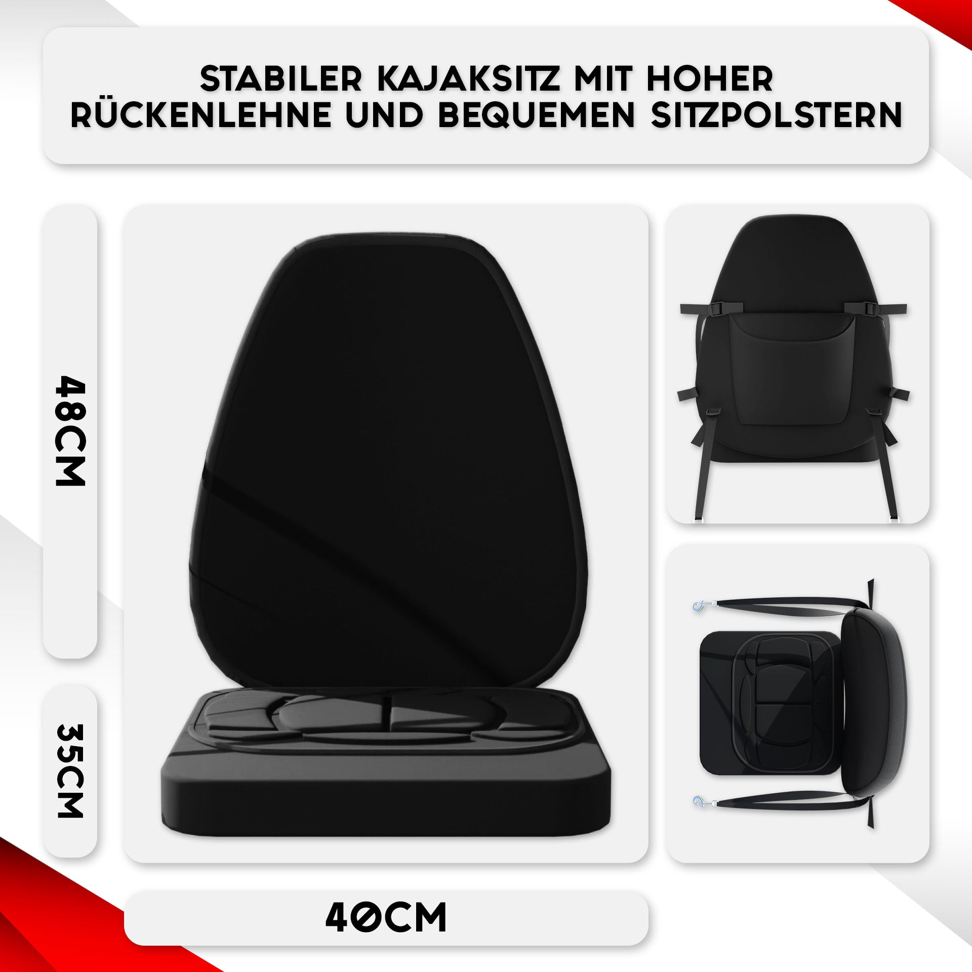 ACTIEARTIKEL!! SKINHAWK KAJAK PREMIUM FULL DROP STITCH 385CM X 85CM ROOD MET ALUMINIUM PADDEN