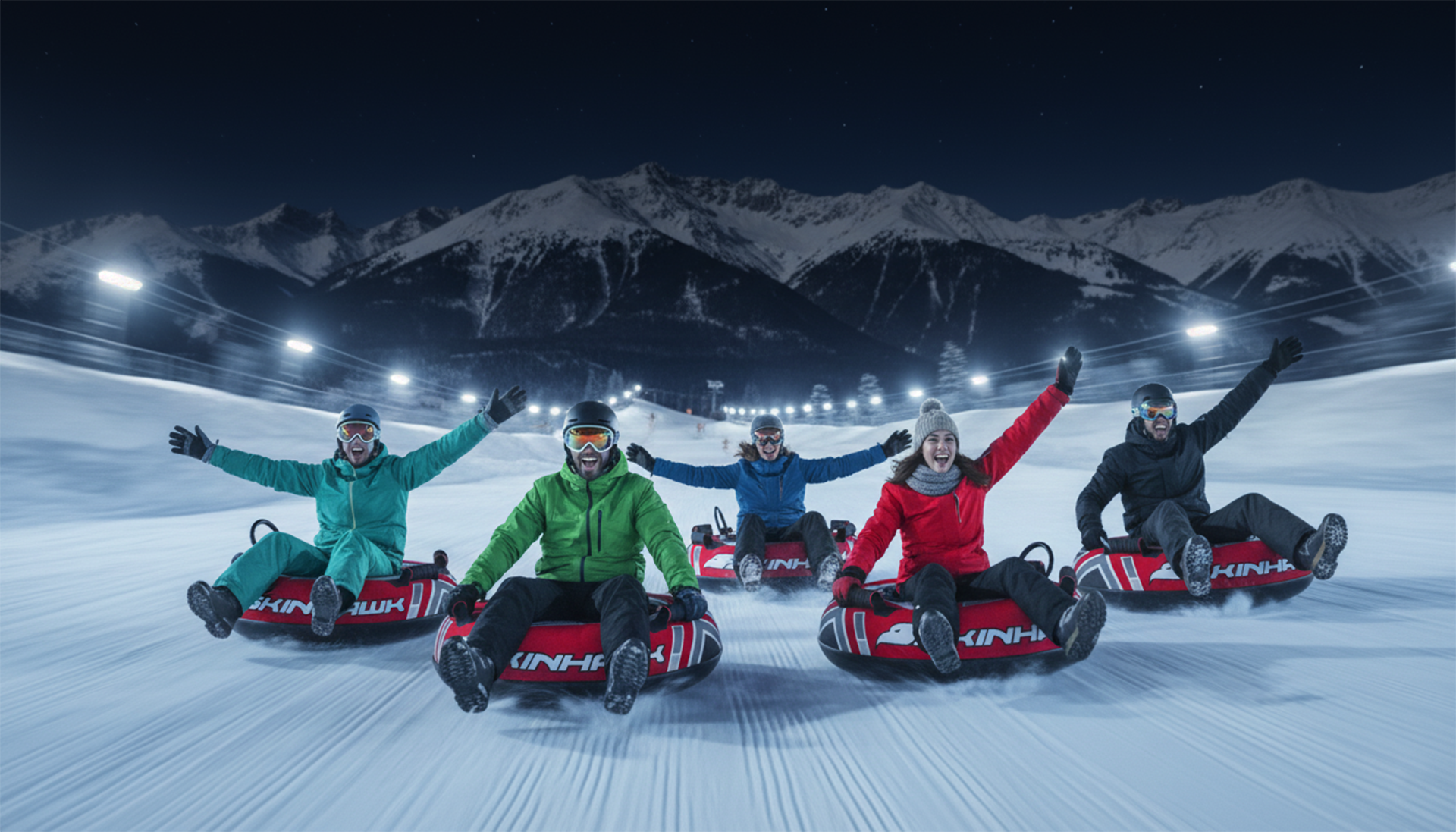 Skinhawk Snowtube für Erwachsene Ø100cm Rot