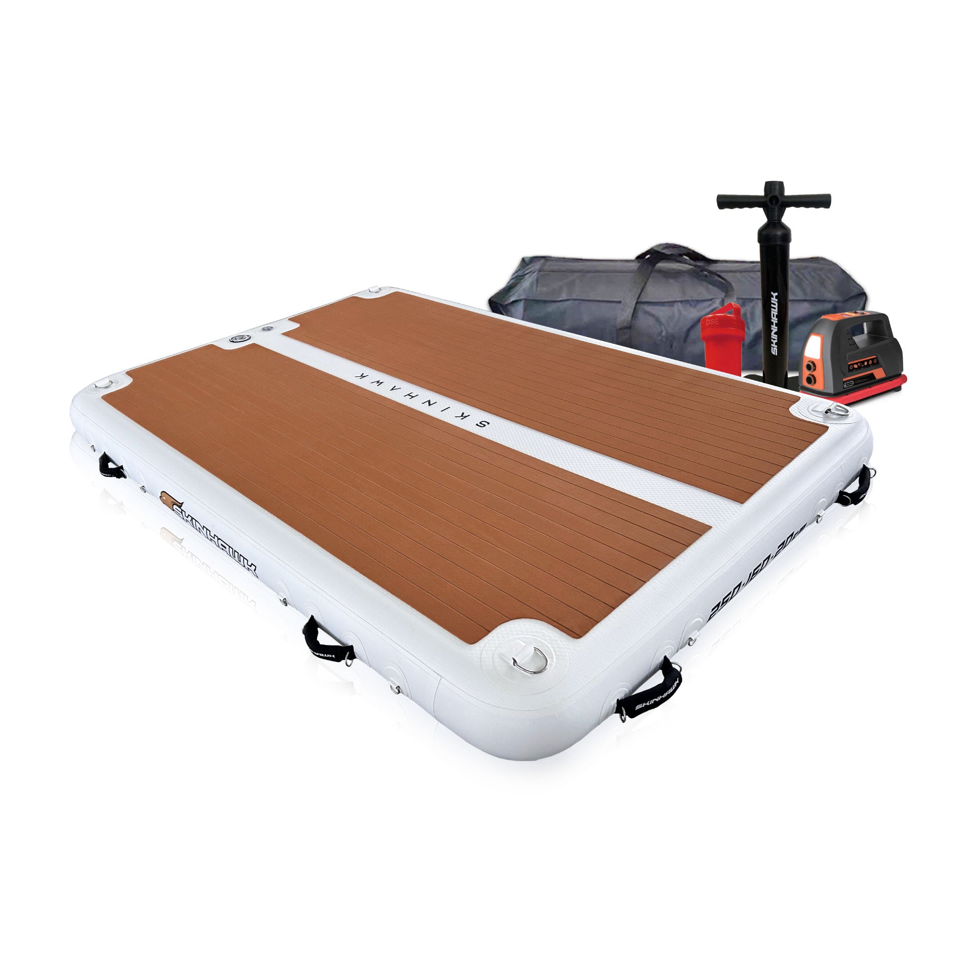 SKINHAWK BADEPLATTFORM AUFBLASBAR 250CM X 160CM X 20CM BELASTBARKEIT 410KG