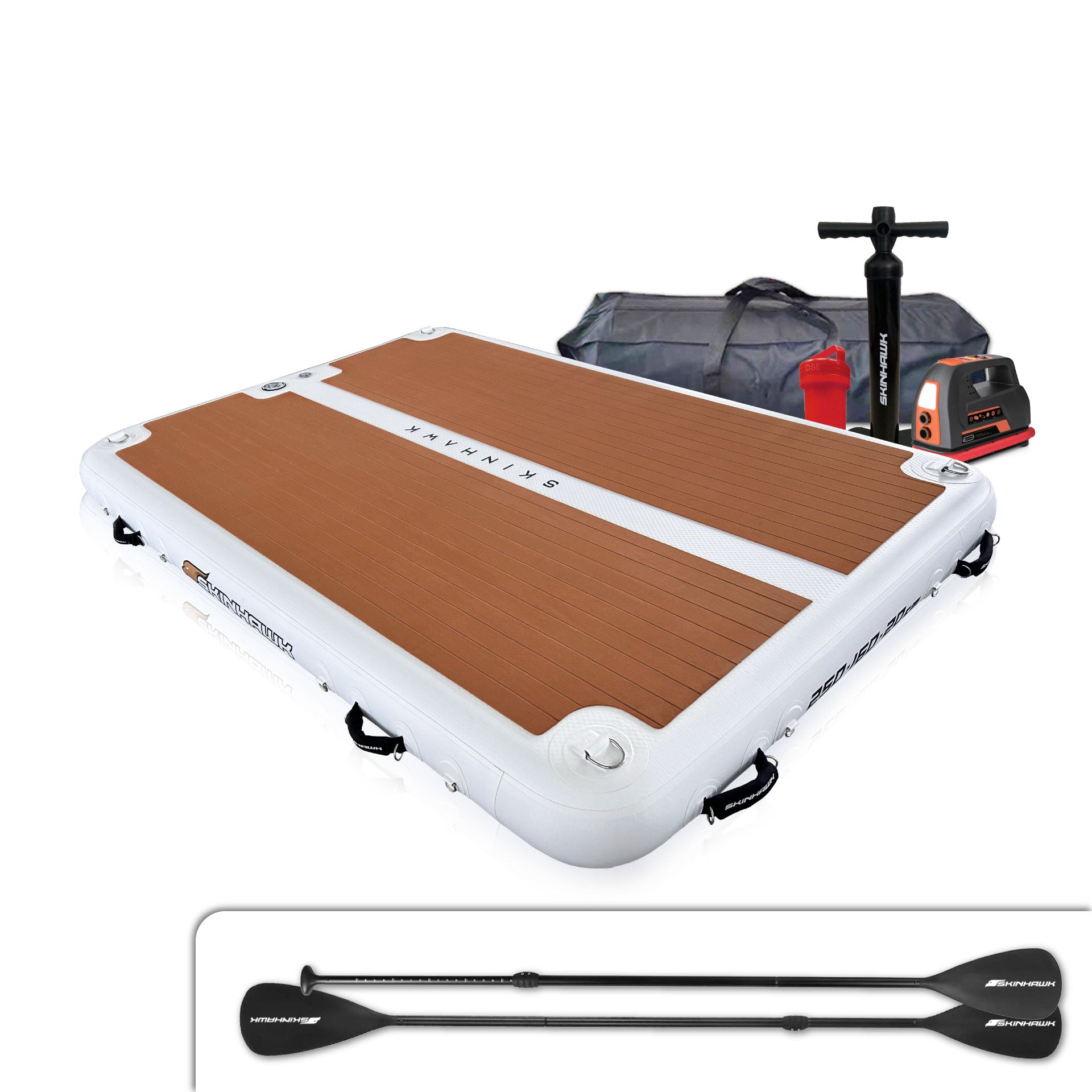 SKINHAWK BADEPLATTFORM AUFBLASBAR 250CM X 160CM X 20CM BELASTBARKEIT 410KG