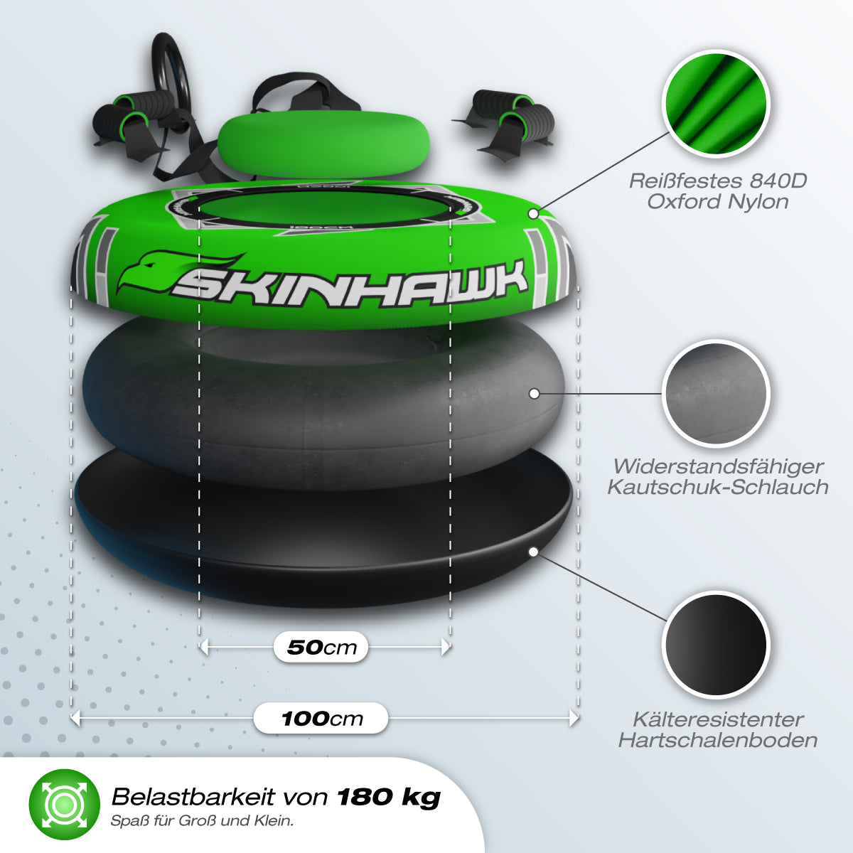 Skinhawk Schneereifen Ø100cm Grün