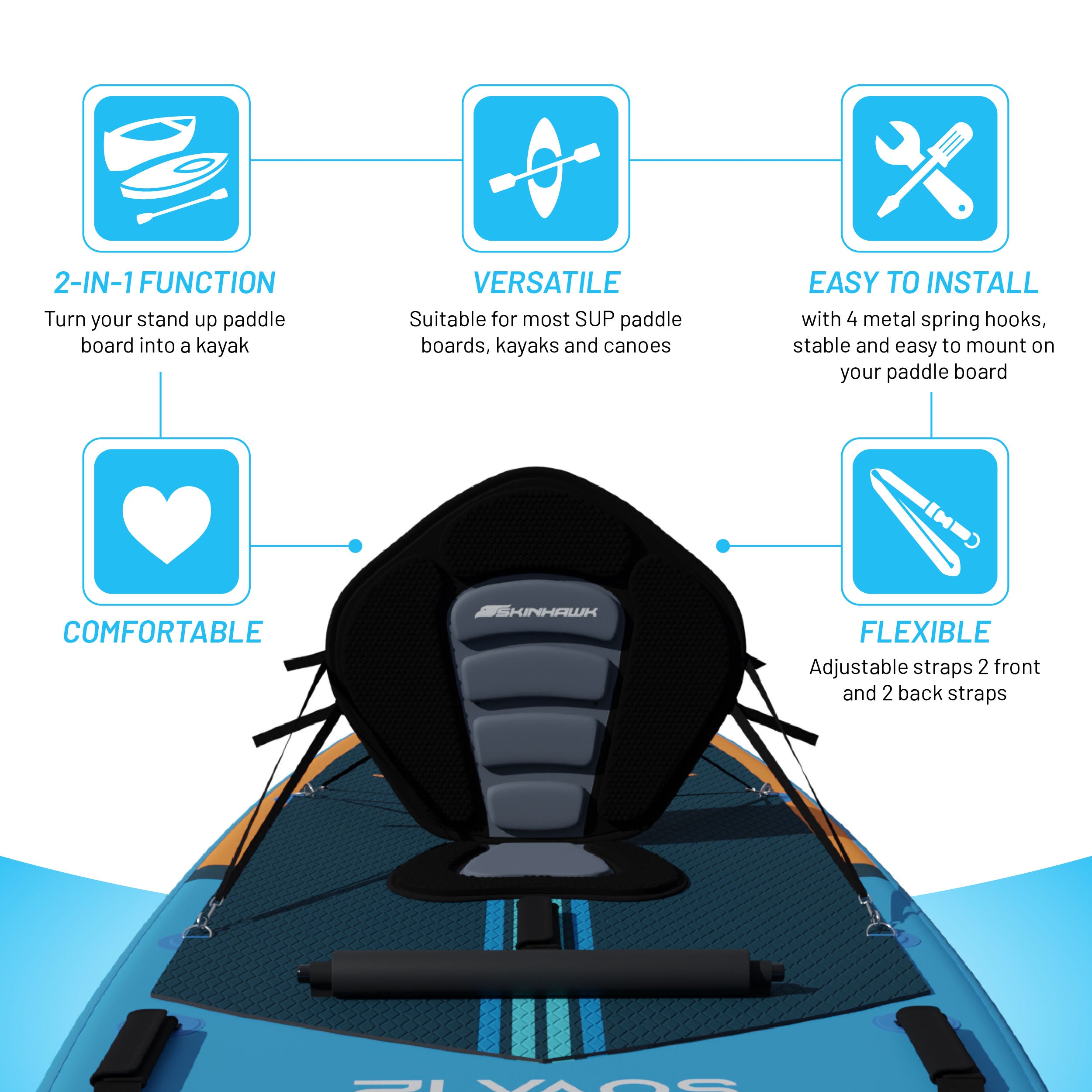 Sedile da kayak SKINHAWK per stand up paddle board