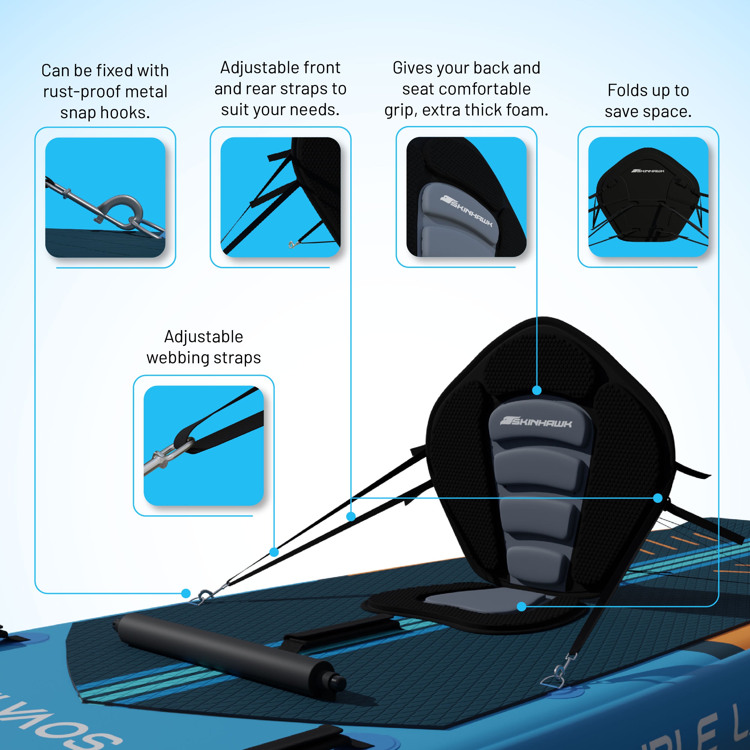 Sedile da kayak SKINHAWK per stand up paddle board